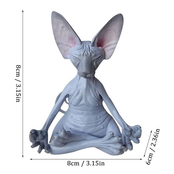 Zen Yoga Pose Meditation Cat Figurine