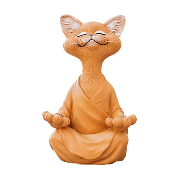 Zen Yoga Pose Meditation Cat Figurine