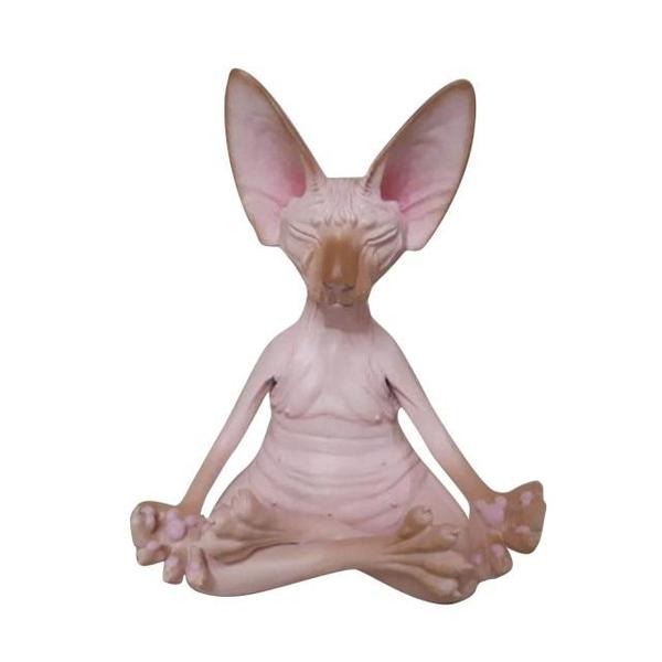 Zen Yoga Pose Meditation Cat Figurine