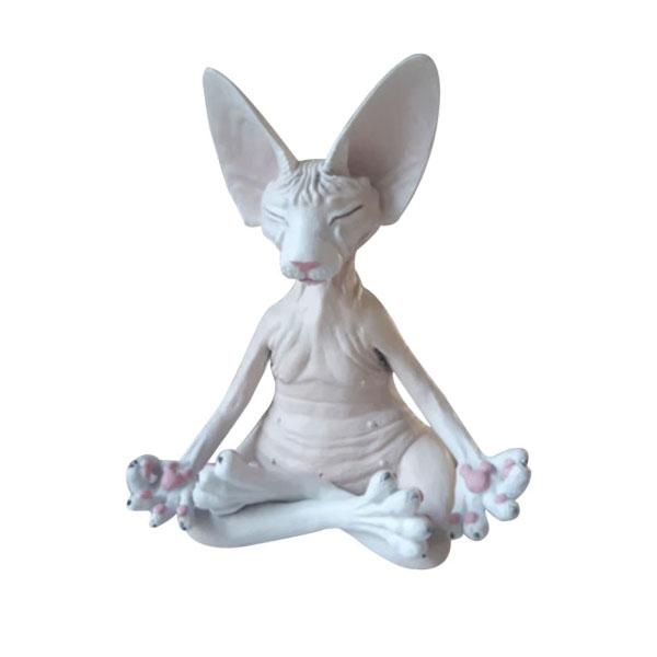 Zen Yoga Pose Meditation Cat Figurine