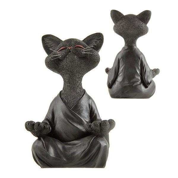 Zen Yoga Pose Meditation Cat Figurine