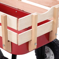 Thumbnail for Outdoor Pulling Garden Cart Wagon with Wood Railing