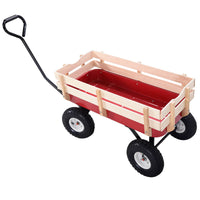 Thumbnail for Outdoor Pulling Garden Cart Wagon with Wood Railing