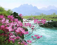 Thumbnail for Flowers Alongside the Racing River - Van-Go Paint-By-Number Kit