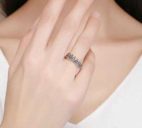 Thumbnail for Sterling Silver Pink Crown Heart Ring