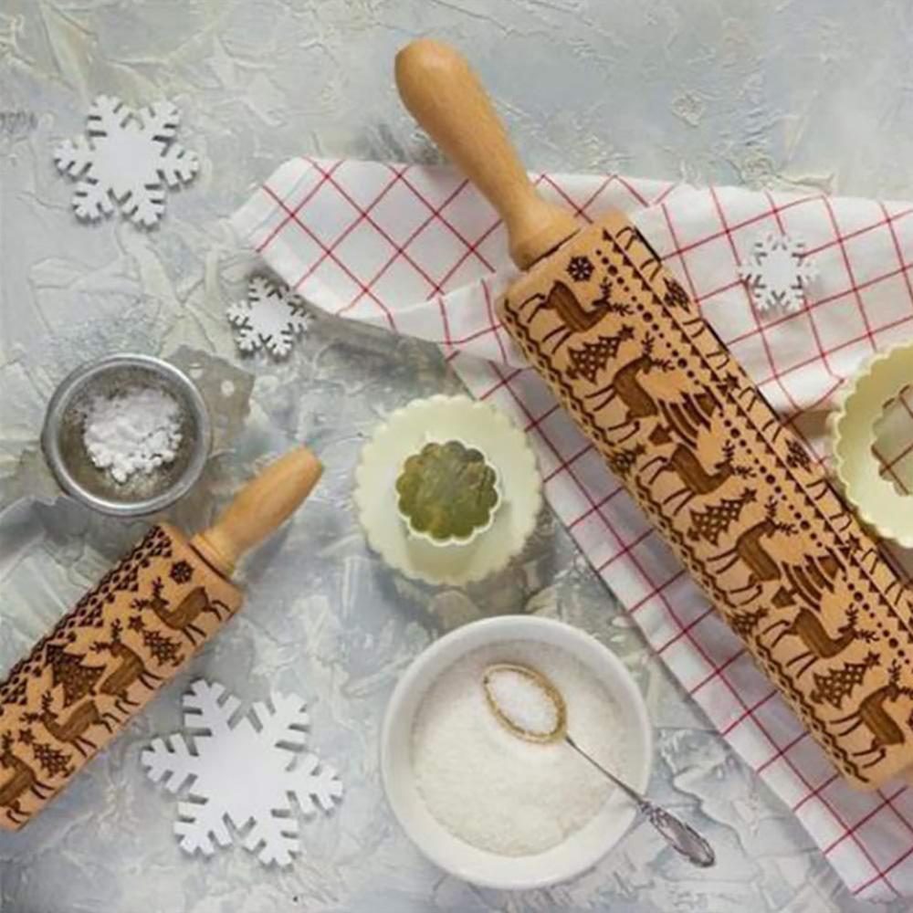 Christmas Embossing Rolling Pin