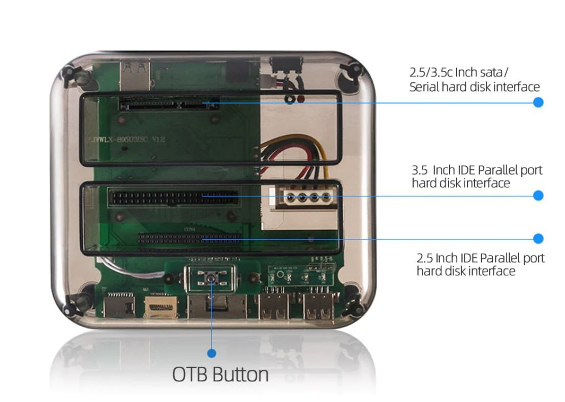 Dual Bay IDE/SATA HDD Docking Station with Card Readers