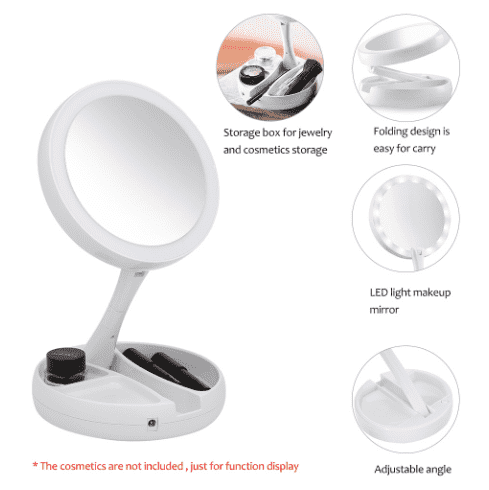 Folding LED Makeup Mirror PeekWise