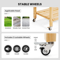 Thumbnail for Wood Elevated Planter Bed with Wheels