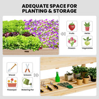 Thumbnail for Wood Elevated Planter Bed with Wheels