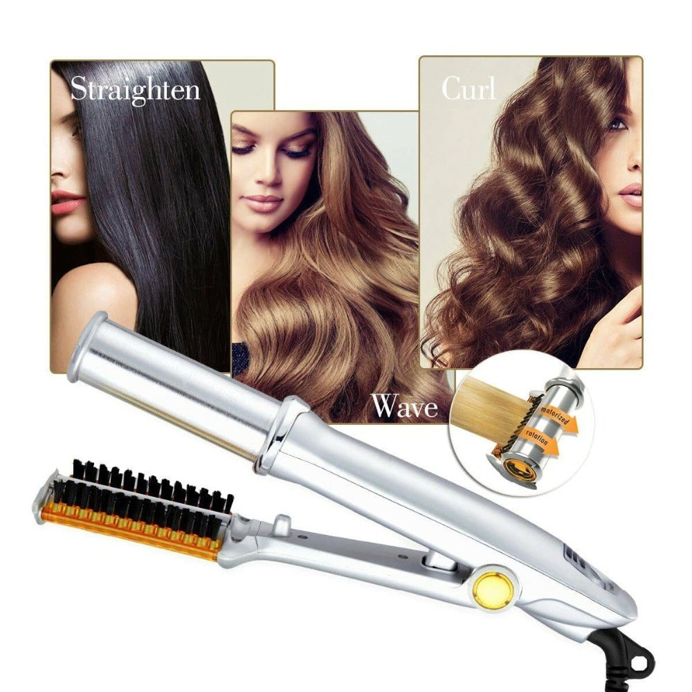 Professional 2 in 1 Rotating Hair Straightening and Curling Iron