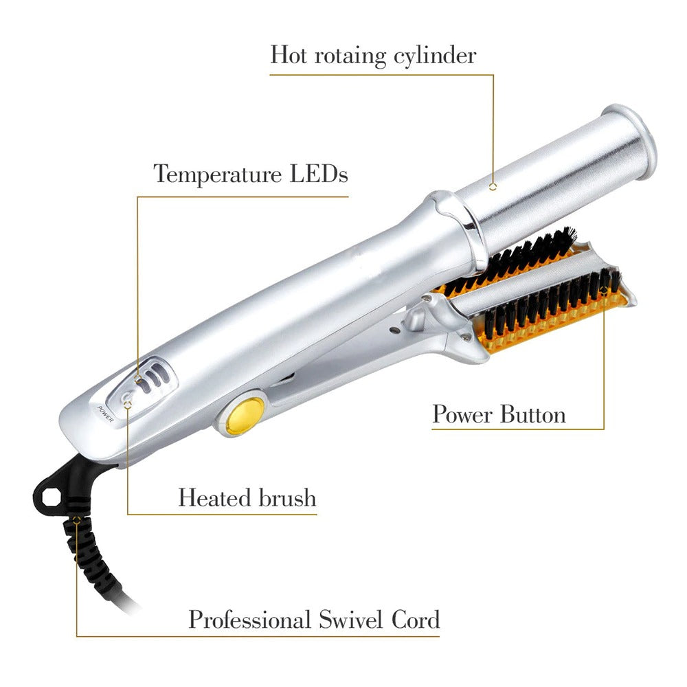 Professional 2 in 1 Rotating Hair Straightening and Curling Iron