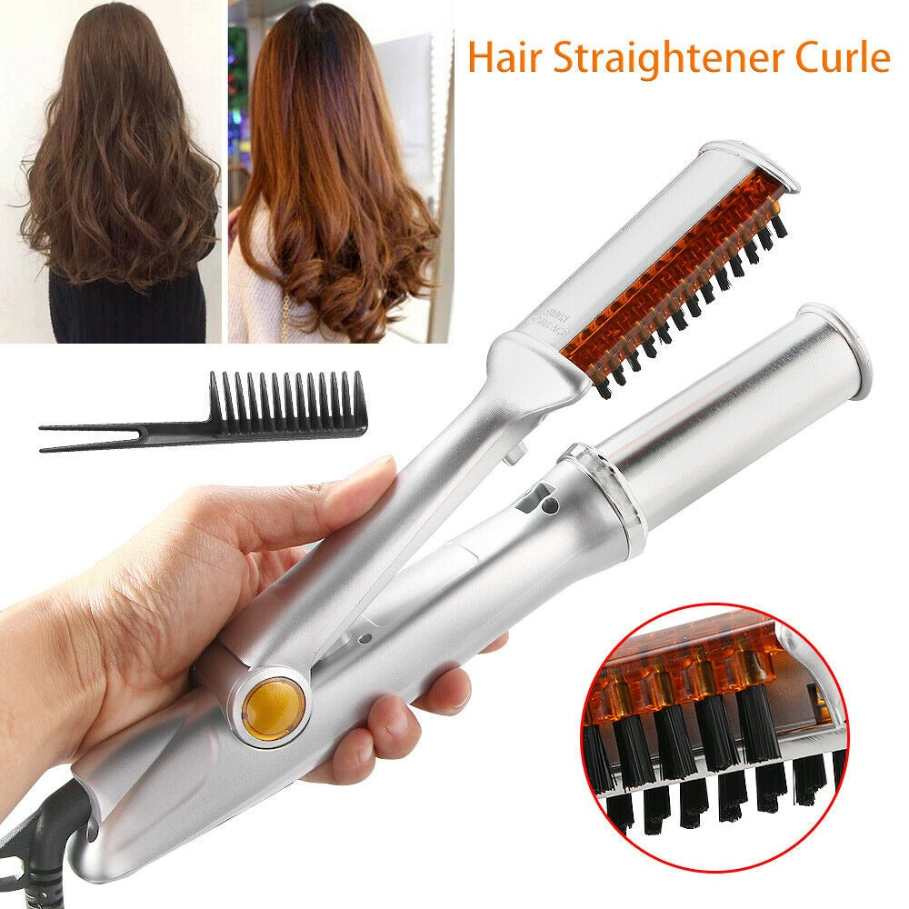 Professional 2 in 1 Rotating Hair Straightening and Curling Iron