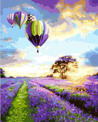 Thumbnail for Hot Air Balloon Lavender Field - Van-Go Paint-By-Number Kit