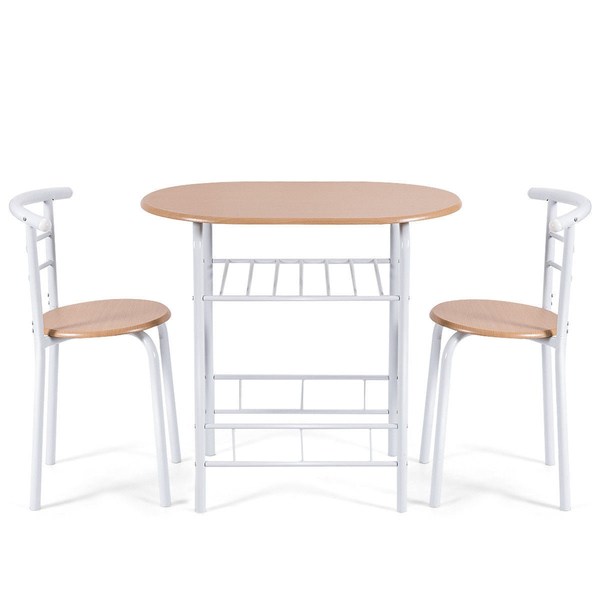 3 Pcs Home Kitchen Bistro Pub Dining Table 2 Chairs Set