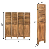 Thumbnail for 4 Panel Freestanding Folding Privacy Modern Wood Design Room Divider