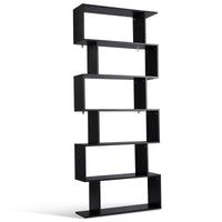 Thumbnail for 6-Tier S-Shaped Bookcase Z-Shelf Style Storage Bookshelf