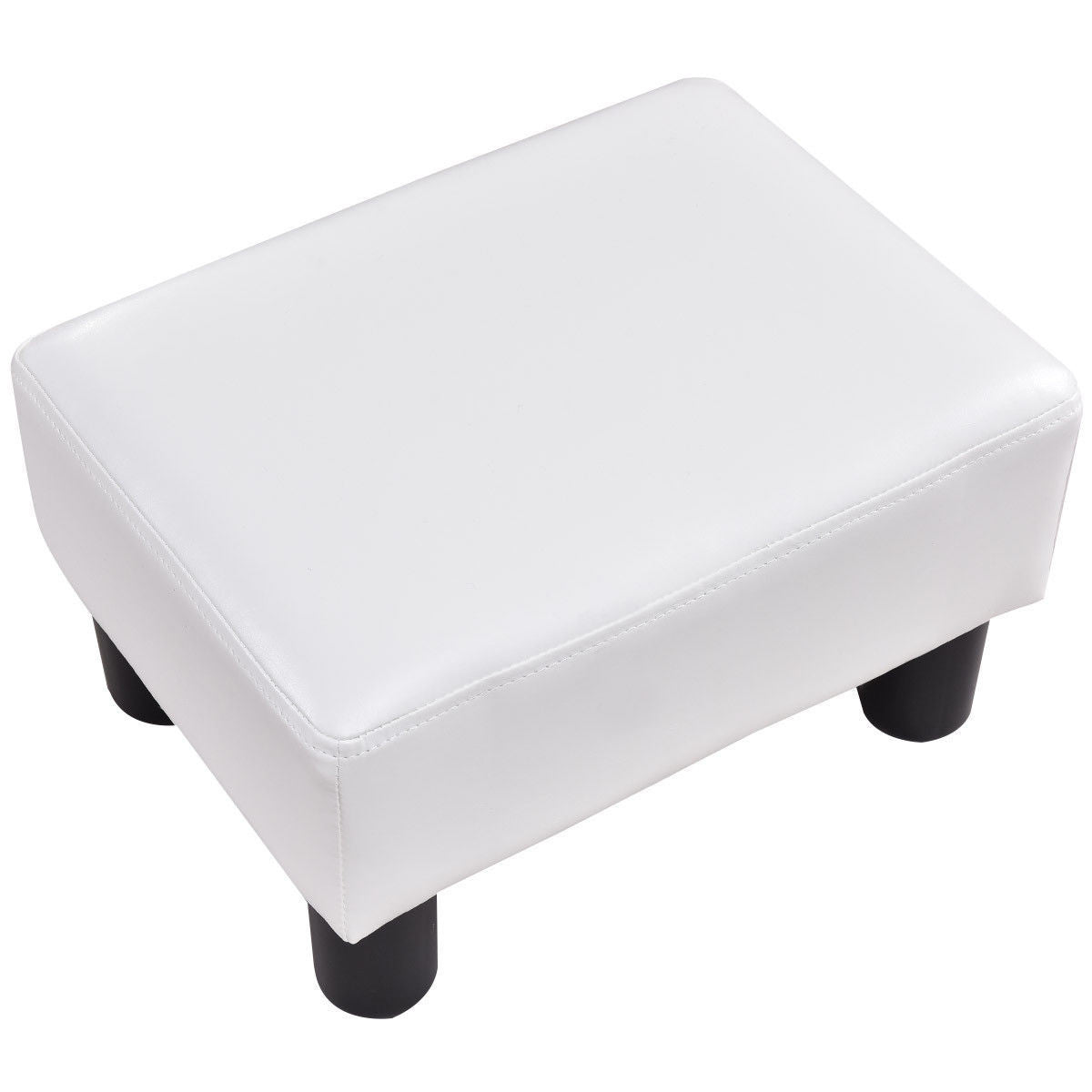Small PU Leather Rectangular Seat Ottoman Footstool