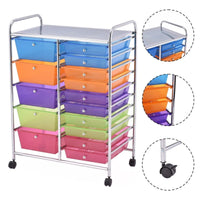 Thumbnail for 15-Drawer Utility Rolling Organizer Cart Multi-Use Storage