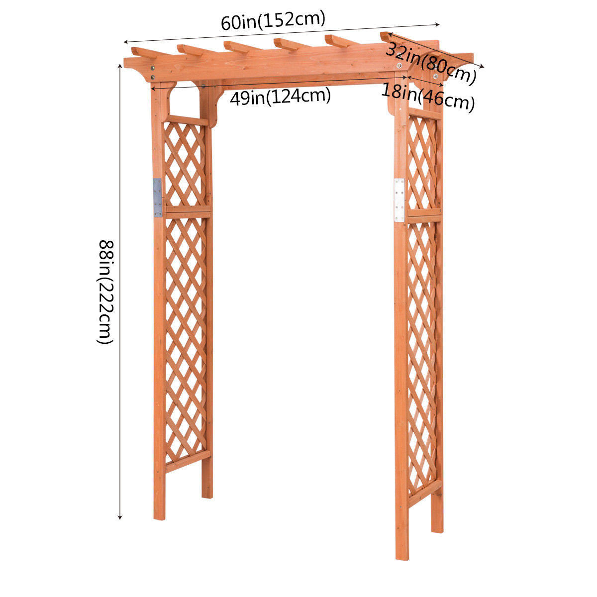 7 ft Garden Wooden High Arbor Arch Plant Pergola