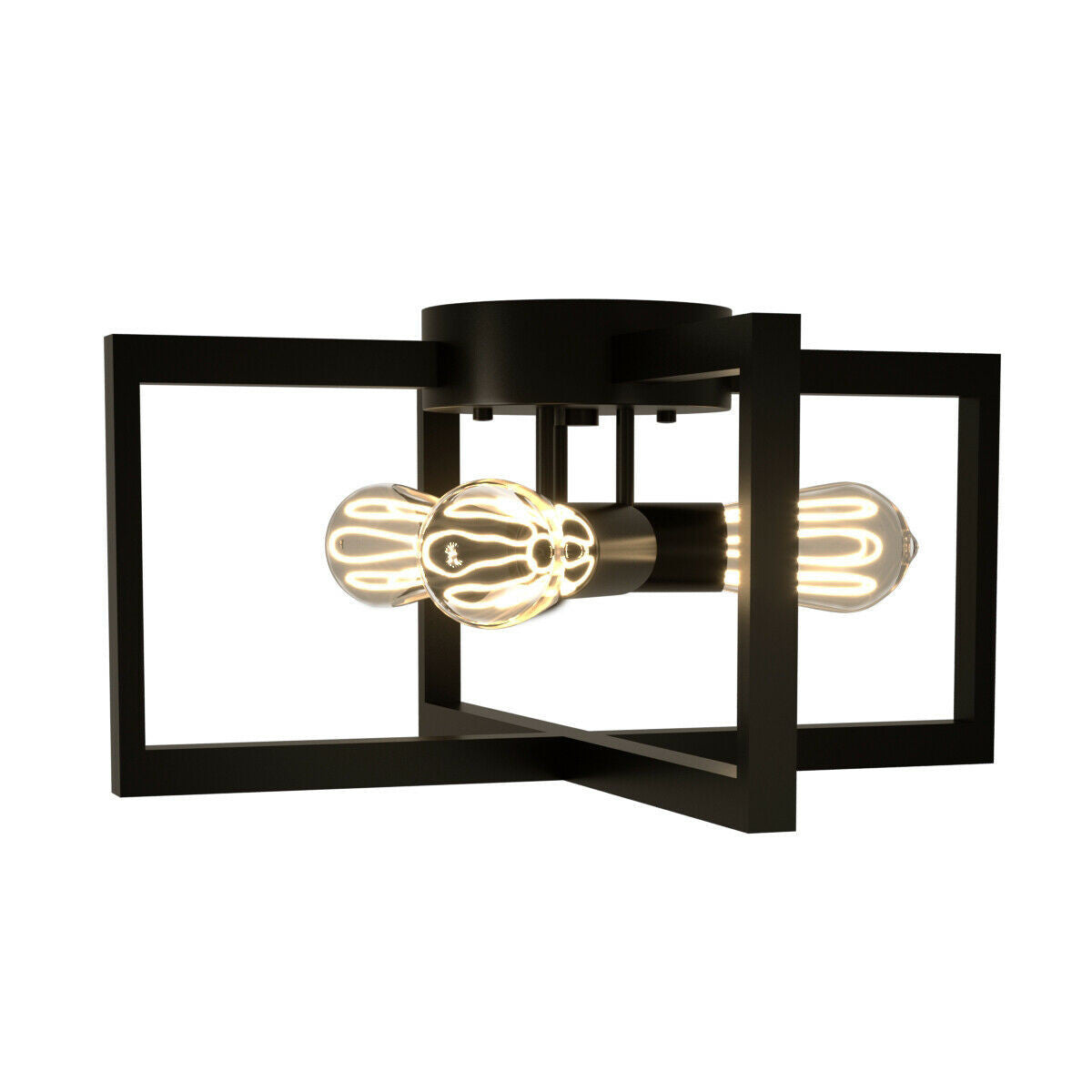 Flush Mount Geometric Metal 3-Lights Ceiling Lamp
