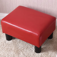 Thumbnail for Small PU Leather Rectangular Seat Ottoman Footstool