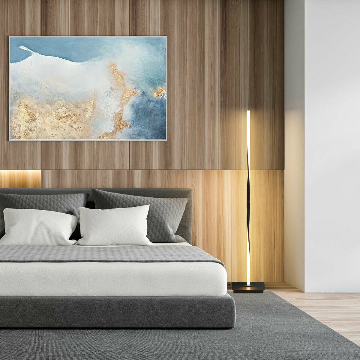 48" Helix LED Floor Lamp Modern Standing Pole Light