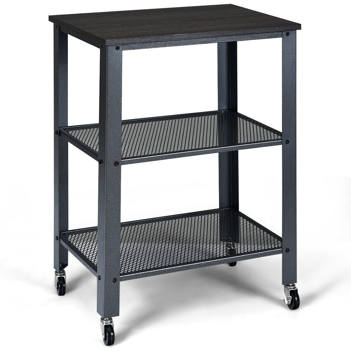 3-Tier Kitchen Utility Industrial Cart with Storage