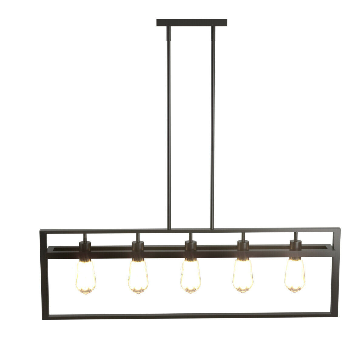 5-Lights Pendant Lamp with Iron Square Lamp Shade