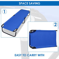 Thumbnail for Outdoor Portable Blue Folding Camping Bed