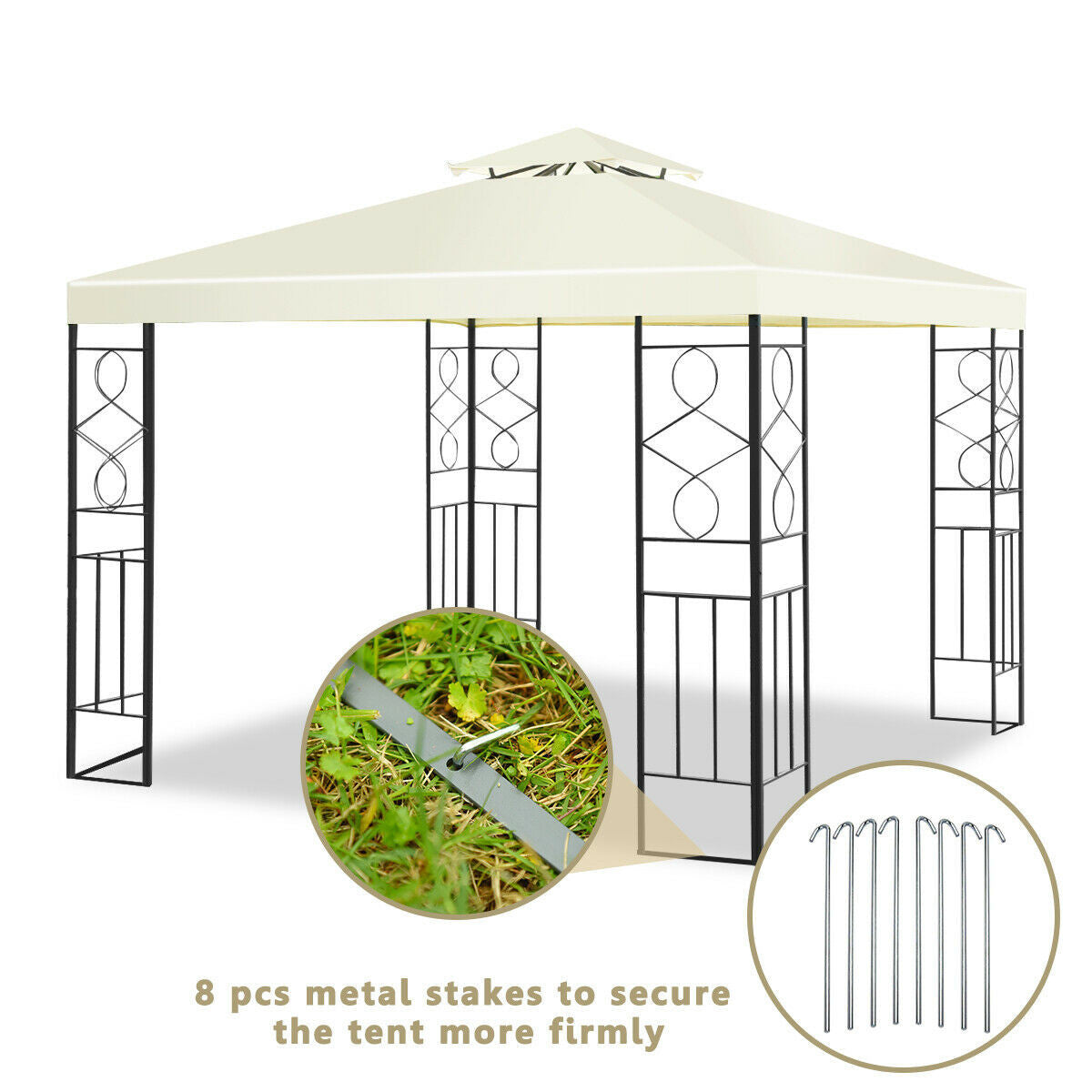 2 Tiers 10' x 10' Patio Gazebo Canopy Tent