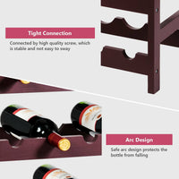 Thumbnail for Wood Wine Rack 5-Tier Bottle Display Storage Shelf Free Standing