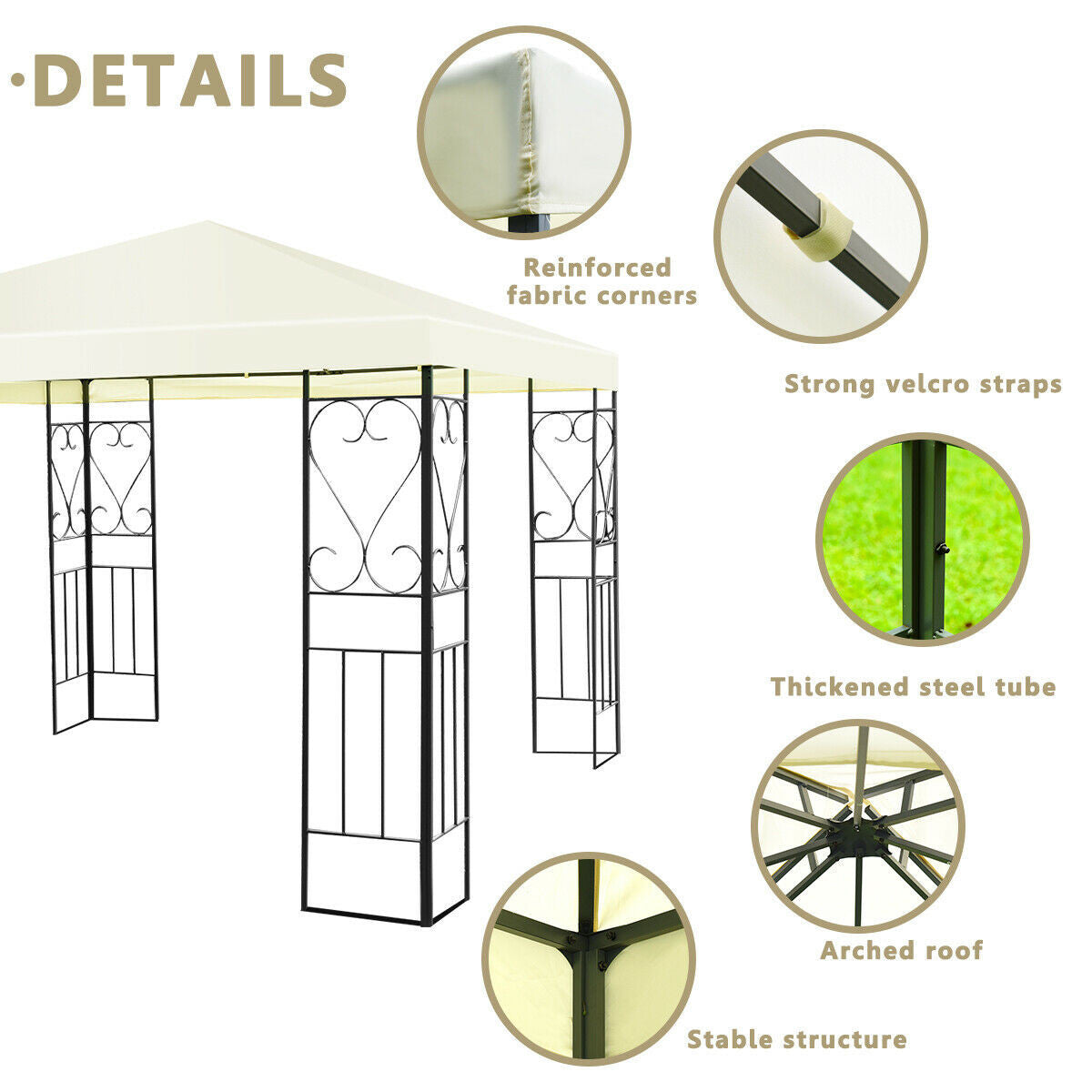 10' x 10' Patio Gazebo Canopy Tent Garden Shelter