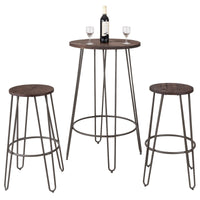Thumbnail for 3 Pcs Wood Round Bar Table Bistro Stool Set