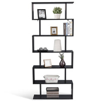 Thumbnail for 6-Tier S-Shaped Bookcase Z-Shelf Style Storage Bookshelf