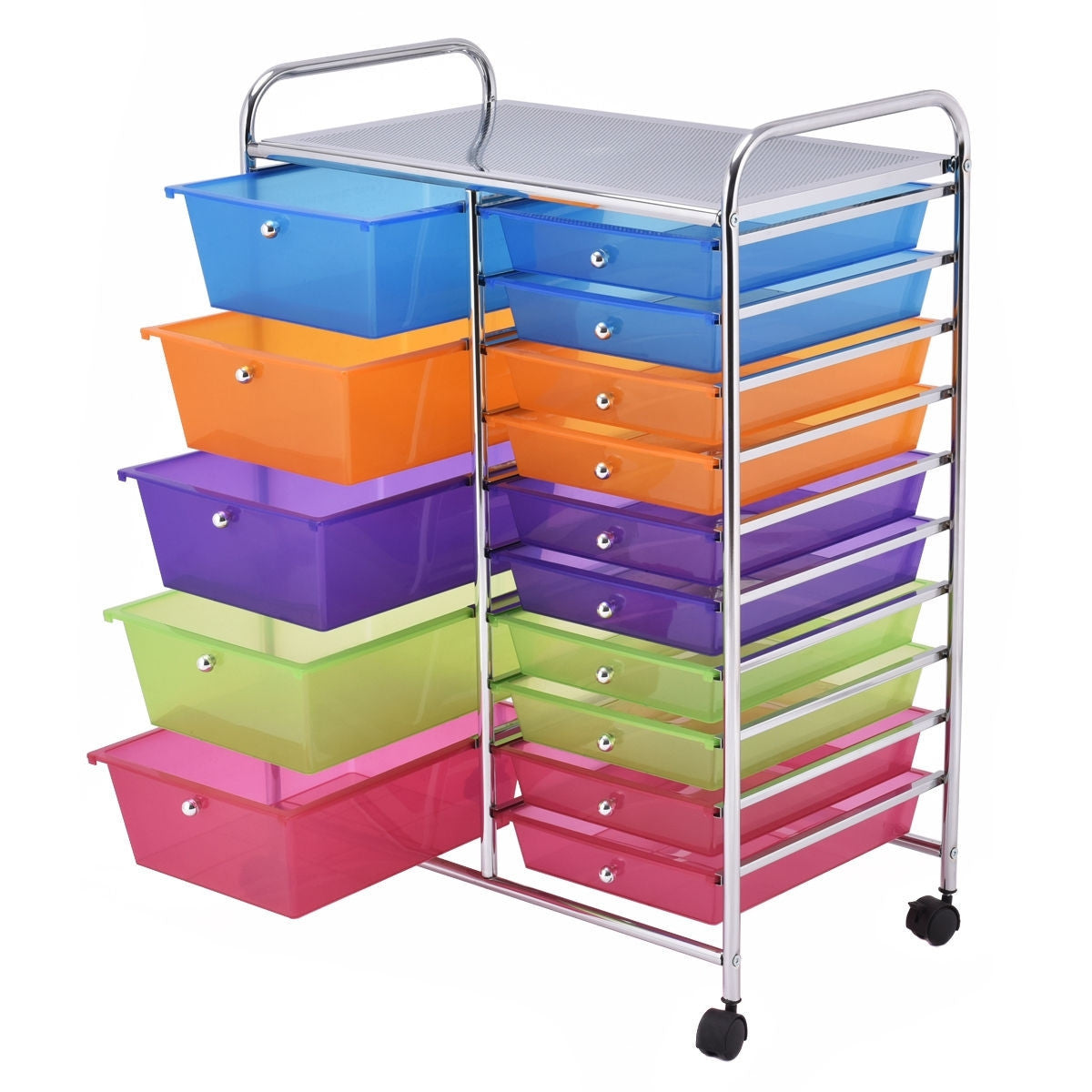 15-Drawer Utility Rolling Organizer Cart Multi-Use Storage