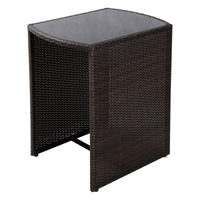 Thumbnail for 3 Pcs Wicker Patio Cushioned Outdoor Chair and Table Set