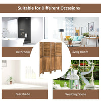 Thumbnail for 4 Panel Freestanding Folding Privacy Modern Wood Design Room Divider