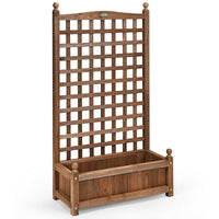 Thumbnail for Solid Wood Planter Box with Trellis Weather-resistant Outdoor