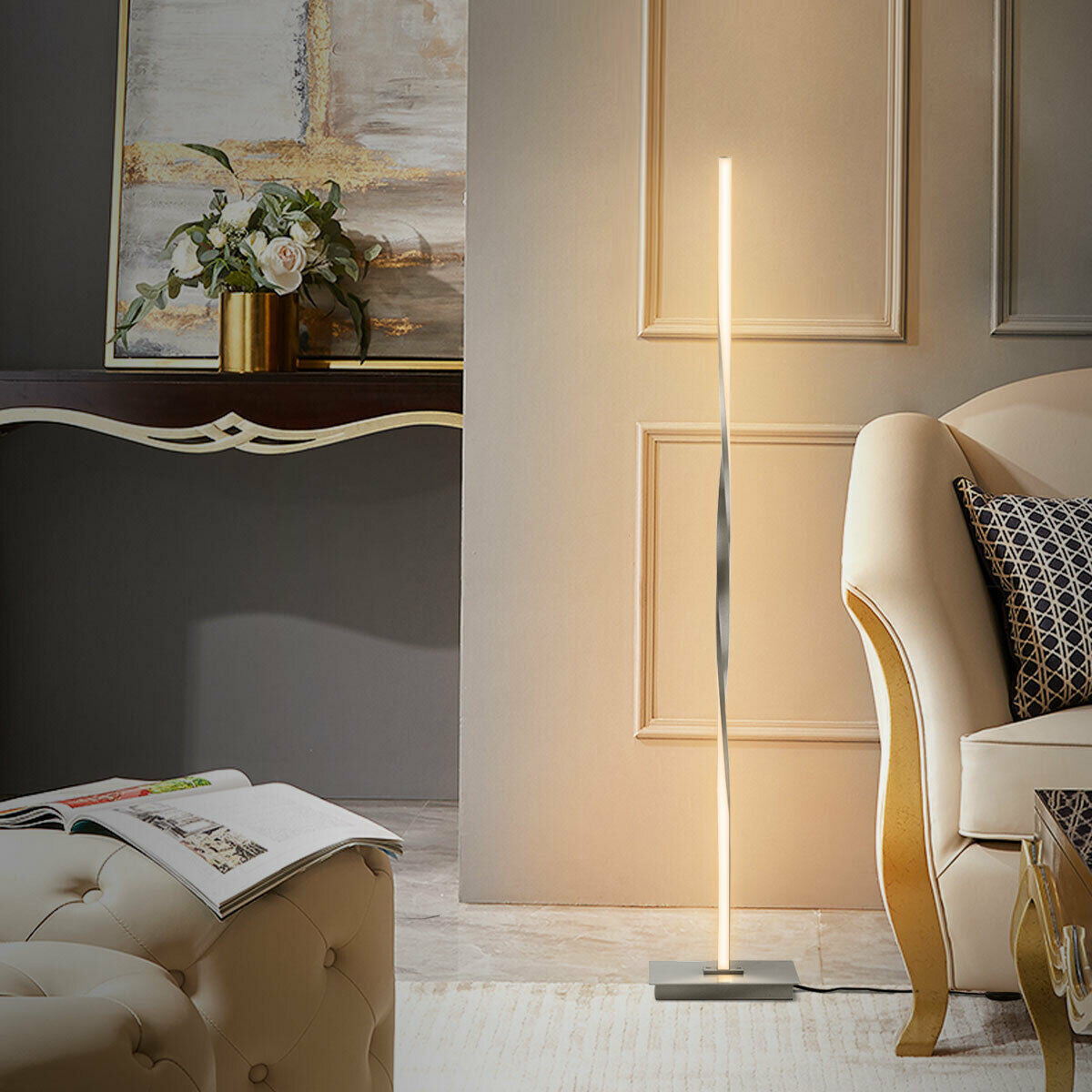 48" Helix LED Floor Lamp Modern Standing Pole Light