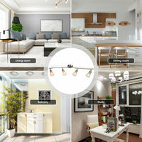 Thumbnail for 4-Light Track Light Rotatable Glass Shade Chandelier lamp