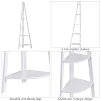 Thumbnail for 5 Tier Floor Corner Stand Ladder Shelves Bookshelf