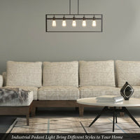 Thumbnail for 5-Lights Pendant Lamp with Iron Square Lamp Shade