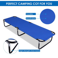 Thumbnail for Outdoor Portable Blue Folding Camping Bed