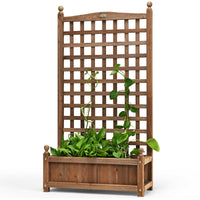 Thumbnail for Solid Wood Planter Box with Trellis Weather-resistant Outdoor