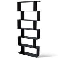 Thumbnail for 6-Tier S-Shaped Bookcase Z-Shelf Style Storage Bookshelf
