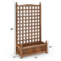 Thumbnail for Solid Wood Planter Box with Trellis Weather-resistant Outdoor