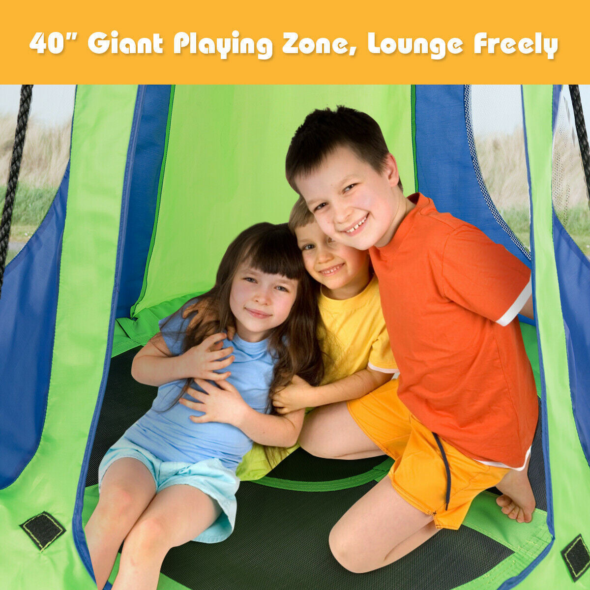 Kids Hanging Chair Swing Tent Set