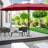 Thumbnail for 15' Twin Patio Umbrella Double-Sided Outdoor Market Umbrella