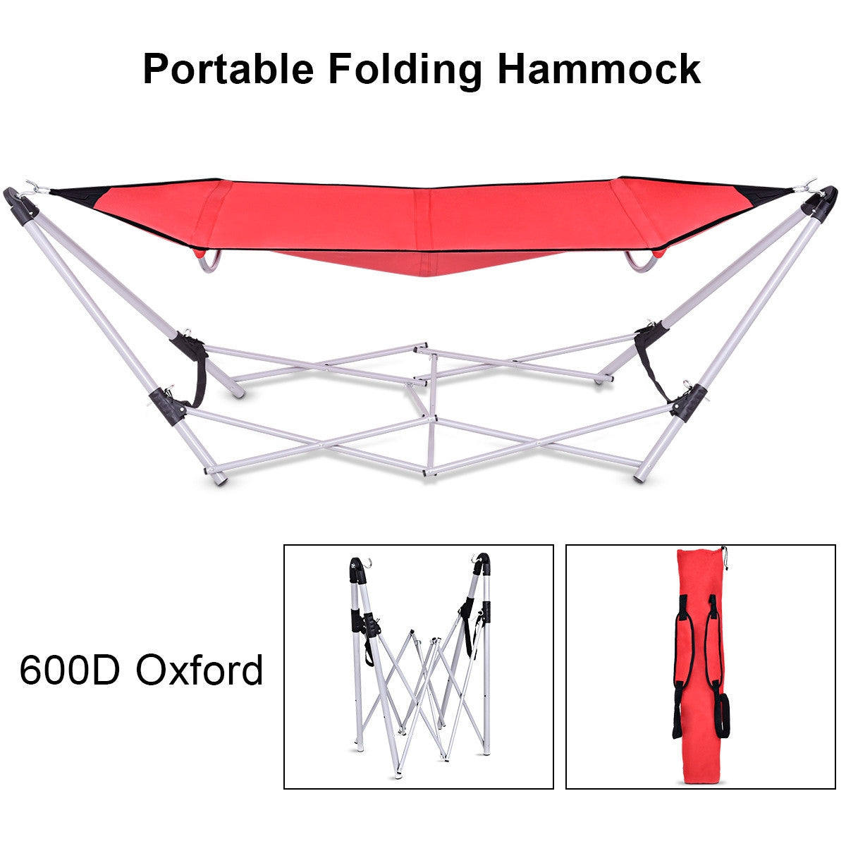 Portable Folding Steel Frame Hammock with Bag